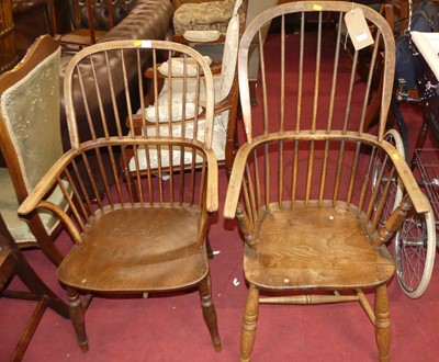 Lot 1332 - A 19th century elm and oak Windsor chair,...