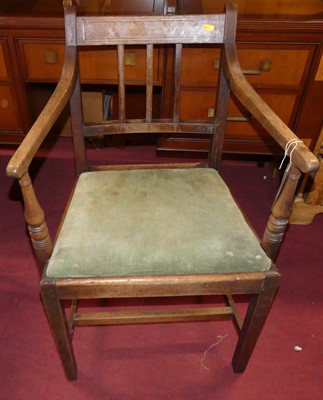 Lot 1338 - A Regency mahogany barback single elbow chair,...