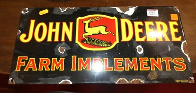 Lot 1367 - An enamel on metal advertising sign for John...