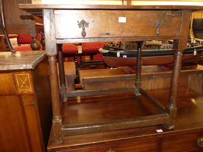 Lot 1373 - A provincial 18th century joined oak single...