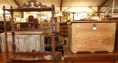Lot 1383 - A 19th century rustic pine compact hinged top...