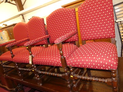 Lot 1394 - A large joined oak planked top refectory...