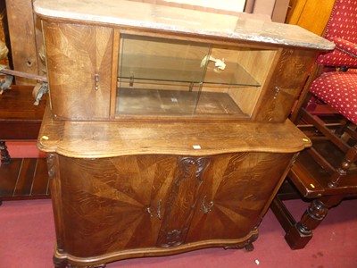 Lot 1395 - An early 20th century Belgian oak and marble...