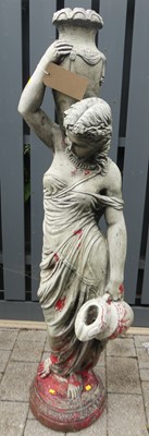 Lot 1404 - A large reconstituted garden statue of a water-...