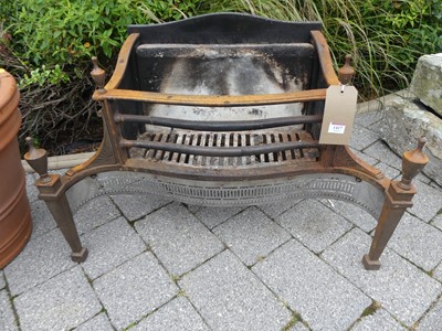 Lot 1417 - A cast iron and pierced steel serpentine front...