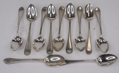 Lot 306 - A set of eleven Victorian silver teaspoons,...