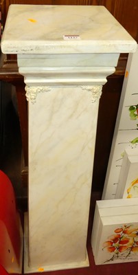 Lot 1137 - A contemporary marbleised painted wood square...
