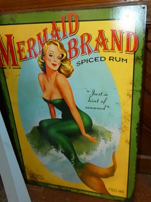Lot 1145 - A modern printed metal wall sign for Mermaid...