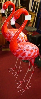 Lot 1149 - A pair of modern bright colour painted pressed...