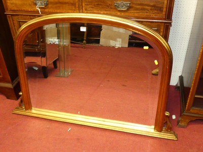 Lot 1165 - A contemporary giltwood bevelled arched...