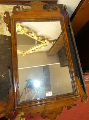 Lot 1171 - A circa 1900 walnut fret-carved wall mirror,...