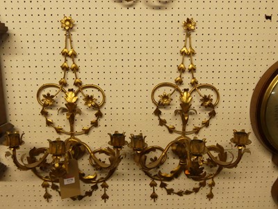 Lot 1178 - A pair of gilt decorated pressed and wired...