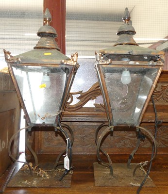 Lot 1188 - A pair of early 20th century copper and iron...