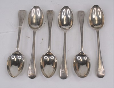 Lot 312 - A set of six Victorian silver teaspoons in a...