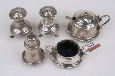 Lot 322 - A George V silver mustard, of squat flared...