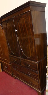 Lot 1217 - A 19th century mahogany linenpress, w.123cm