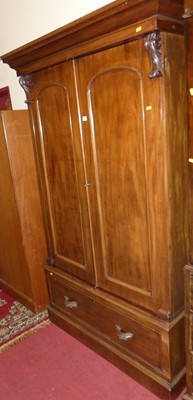 Lot 1218 - A mid-Victorian mahogany double door wardrobe,...