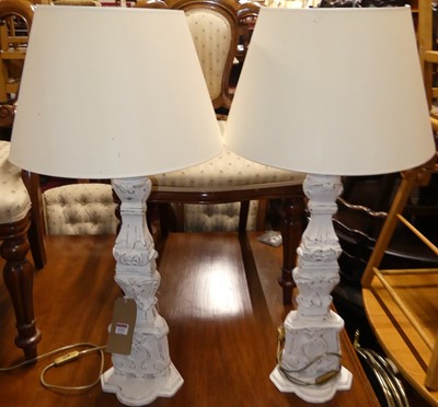 Lot 1222 - A pair of decorative contemporary French white...