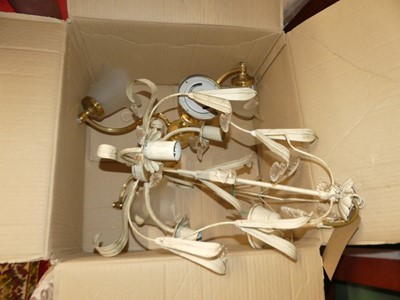 Lot 1223 - A contemporary white painted metal hanging...