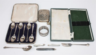 Lot 329 - A George Vsilver cigarette case of typical...