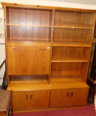 Lot 1232 - A 1970s G-Plan twin wall unit, width 163cm