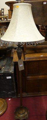 Lot 1237 - A French style painted metal standard lamp...