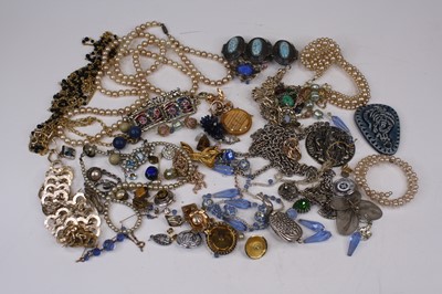 Lot 395 - A collection of costume jewellery, to include...
