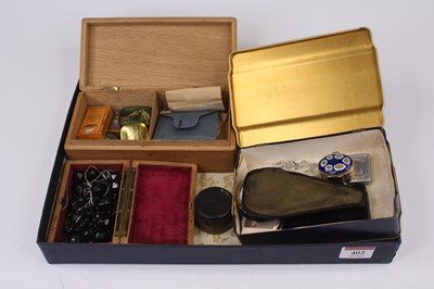 Lot 402 - Victorian mauchline ware box, the front with a...