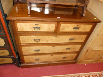 Lot 1251 - A circa 1900 walnut and birds-eye maple...