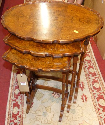 Lot 1252 - A mid-20th century piecrust topped figured...