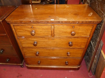 Lot 1260 - A mid Victorian mahogany round cornered chest...
