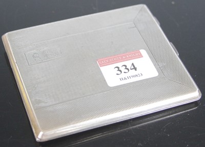 Lot 334 - An engine turned sterling silver pocket...