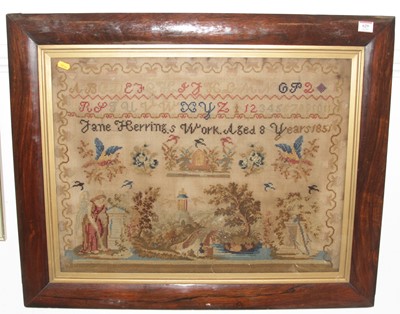 Lot 629 - A Victorian needlework sampler, inscribed...