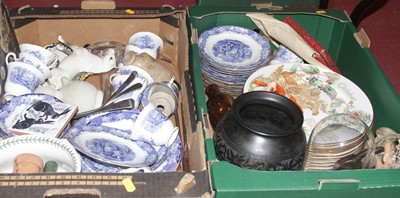 Lot 615 - Two boxes of mixed ceramics, to include a...