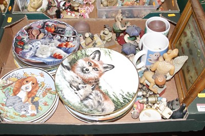 Lot 599 - Three boxes of mixed ceramics and ornaments,...