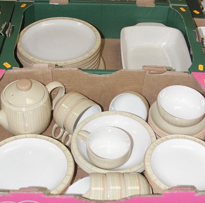 Lot 596 - A Denby Caramel Stripe pattern part tea and...