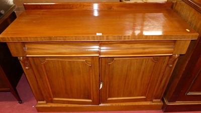 Lot 1281 - A Victorian mahogany ledge back double door...