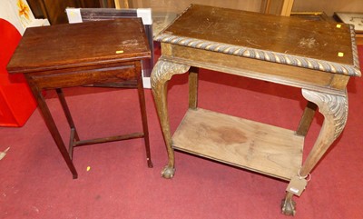 Lot 1295 - An early 20th century walnut gadrooned edged...