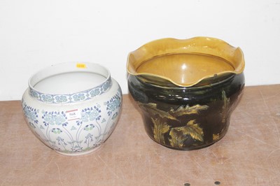 Lot 568 - Two vintage pottery jardinieres, the largest h....