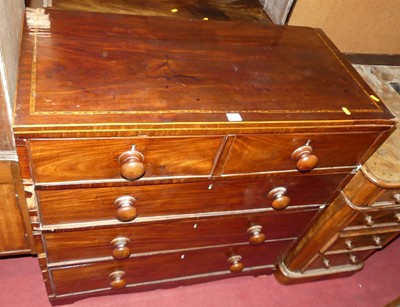 Lot 1297 - A 19th century mahogany and chequer inlaid...