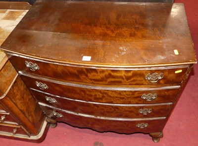 Lot 1302 - A contemporary mahogany bow front chest of...