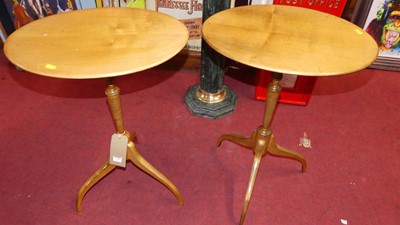 Lot 1309 - A pair of 20th century satin wood oval fixed...