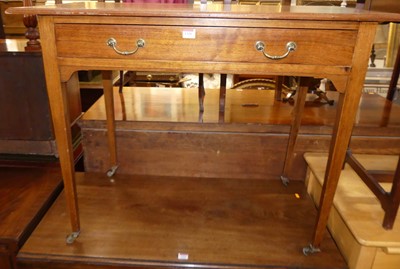 Lot 1320 - A circa 1900 walnut single drawer side table,...
