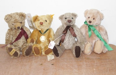 Lot 558 - Four various teddy bears, to include Steiff,...