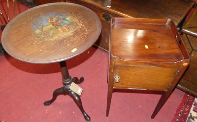 Lot 1327 - A 19th century mahogany and polychrome painted...