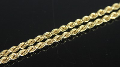 Lot 368 - A contemporary ropetwist necklace, stamped 585...