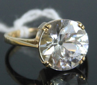 Lot 369 - A contemporary 9ct gold and white sapphire...