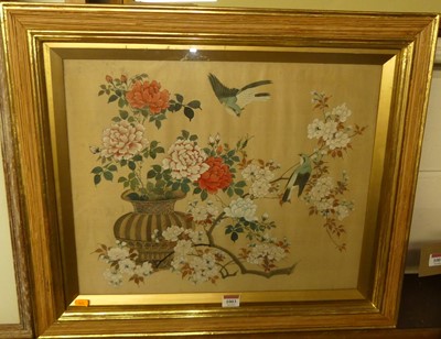 Lot 1003 - Japanese school - Birds amidst flowering...