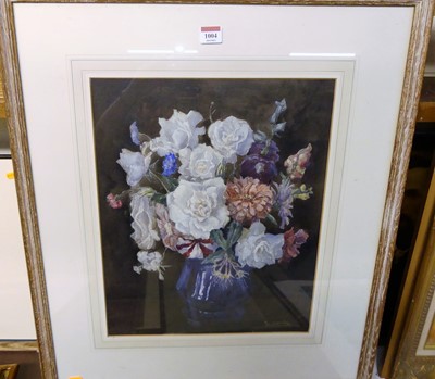 Lot 1004 - H. Worsley - August flowers, watercolour,...
