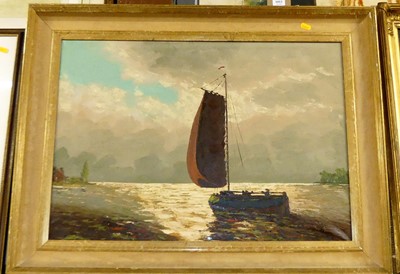 Lot 1011 - Mid-20th century school - Lone boat on a...